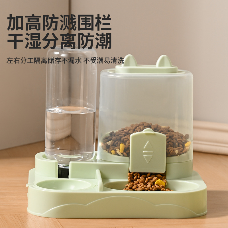 猫咪双碗自动宠物碗喂食器猫咪饮水器猫盆猫狗碗宠物用品源头工厂|undefined