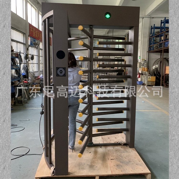 工地监狱小区栅栏防尾随不锈钢全高十字旋转门人行通道转闸门厂家