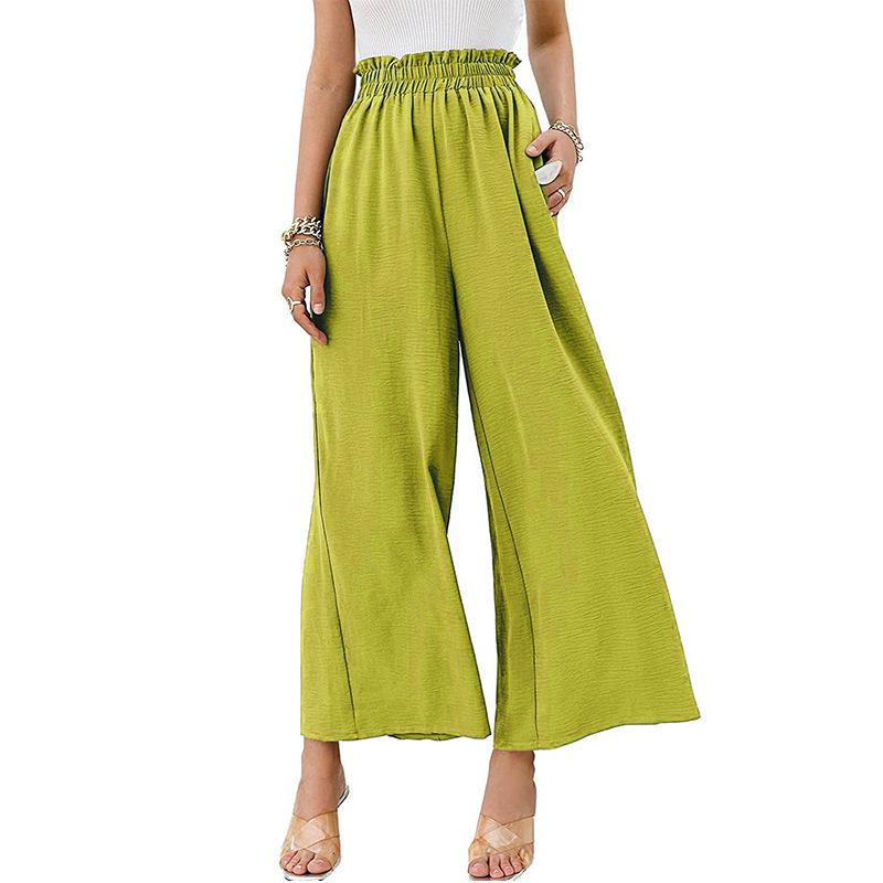 Femmes Du Quotidien Style Simple Couleur Unie Longueur De La Cheville Plissé Pantalon Large display picture 13