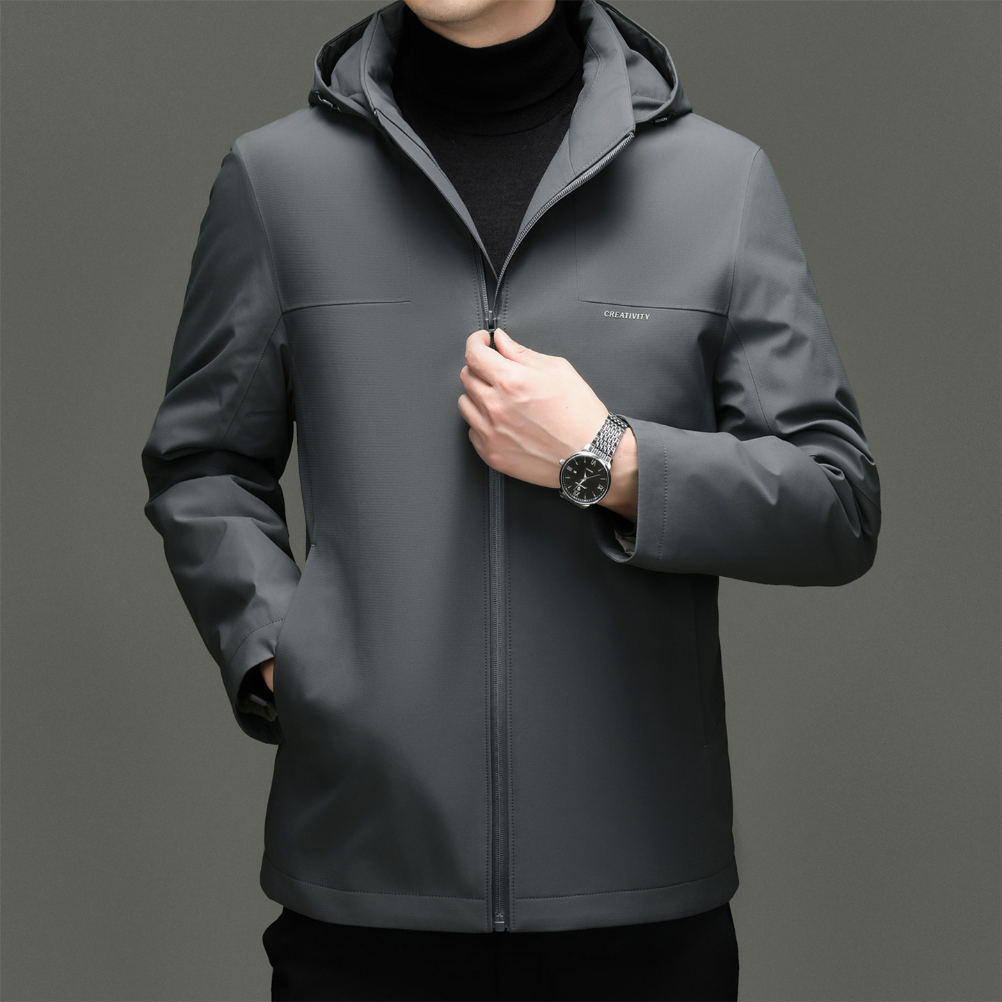 Men's Winter down Jacket 2025 Winter New Style Men's Middle-Aged Business Casual Removable 90 Velvet Goose down Jacket