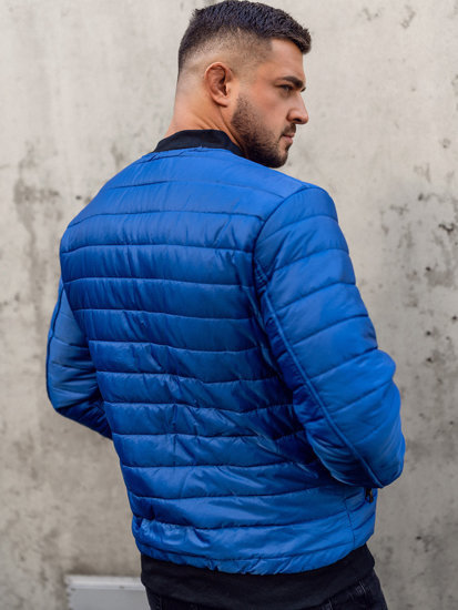 Men's Padded Quilted Stand Collar Warm Cotton Coat Jacket_voghion.com