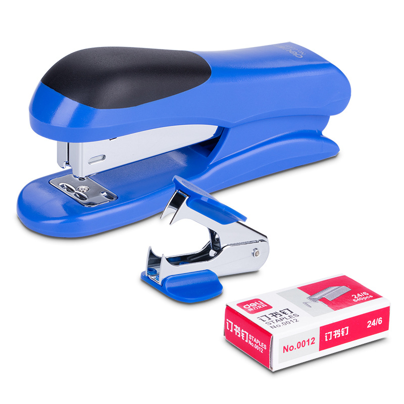 Deli Stationery 0355 Stapler Set Affordable No. 12 Stapler Staple Remover Stapler Card Pack