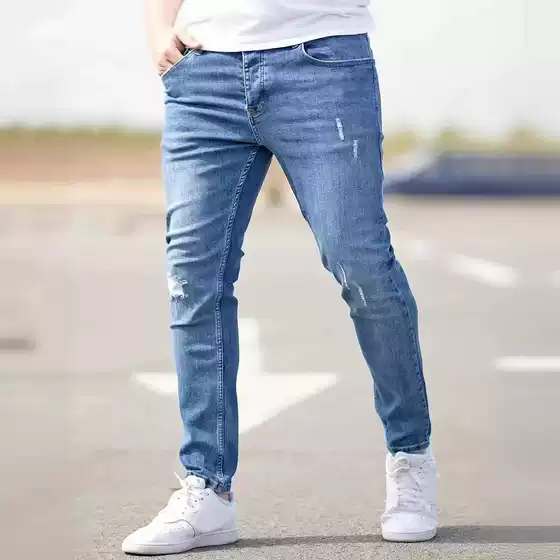 Premium Men's American-Style Stretch Skinny Jeans - Slim Fit Denim Pants for Men