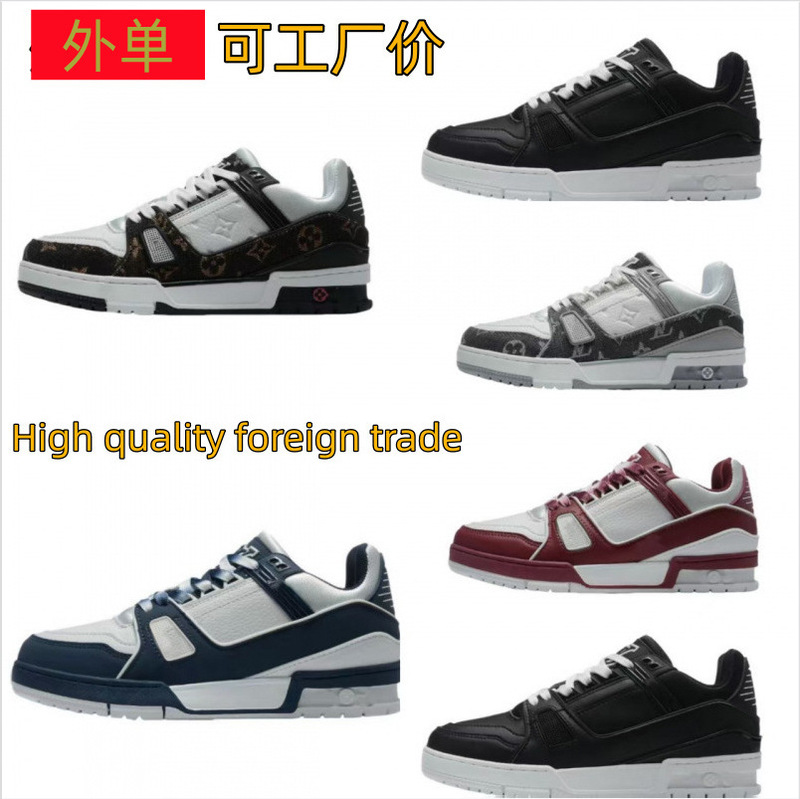 Putian Pure Original Lv Trainer White Cement White Sneakers Cross-Border Fashion Casual Shoes Sports Shoes Men's Sneakers Putian Pure Original Lv Trainer White Cement White Sneakers Cross-Border Fashion Casual Shoes Sports Shoes Men's Sneakers