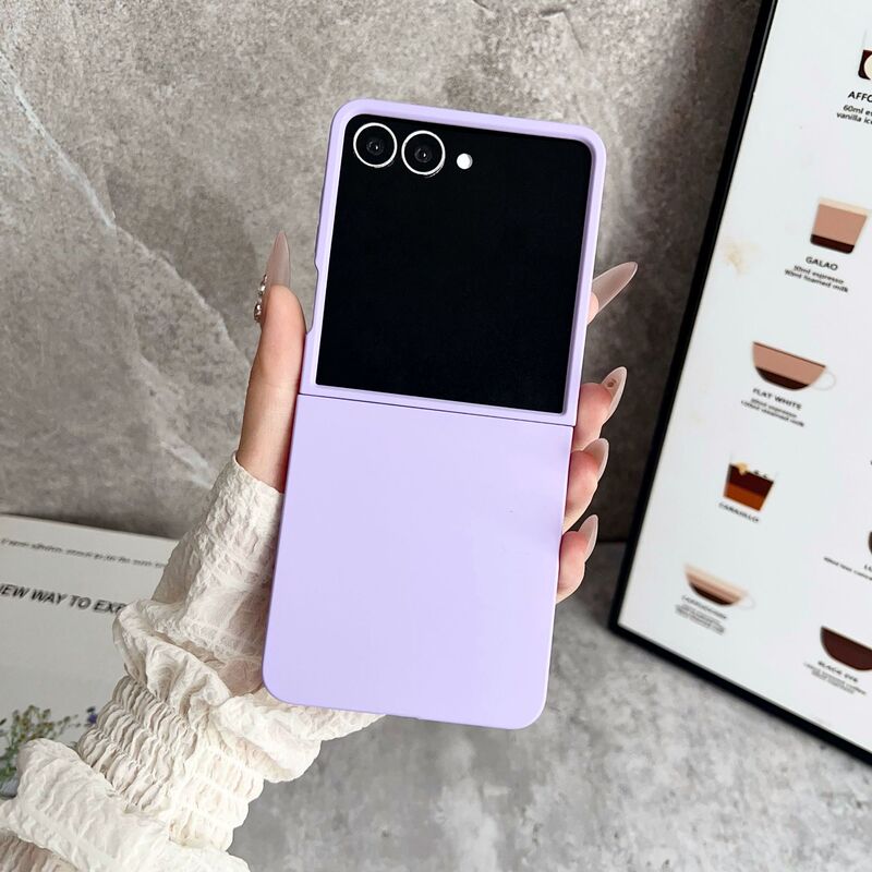 ins ソリッドカラーの肌の感触の大きなウィンドウ Samsung Galaxy ZFlip 30% off スタックスクリーンビジネス落下防止携帯電話ケースシンプル|undefined