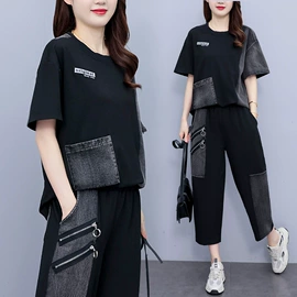 休闲裤;大码休闲套装;大码T恤