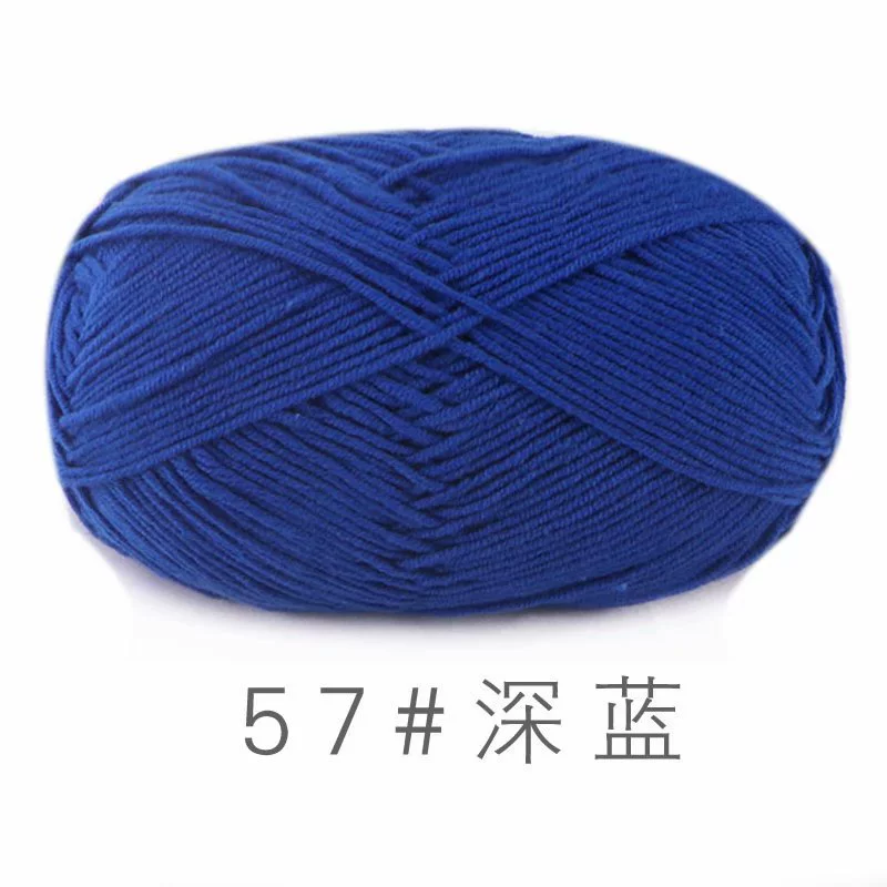 Шерстяная пряжа из combed cotton 4-ply, моток 50 г, нитка 2 мм для крючка и вязания, разноцветная