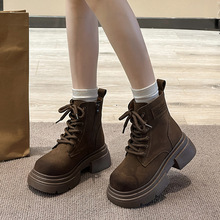 高级感炸街马丁靴女款英伦风2023新款秋冬季今年流行的小短靴子