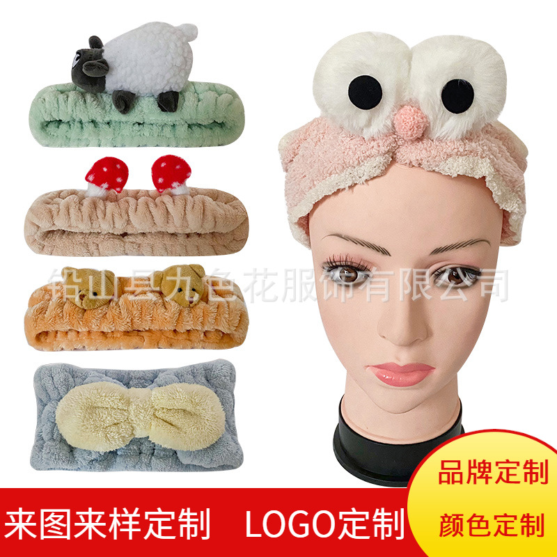 Muñeca coreana de dibujos animados personalizada correa de pelo para mujeres lavar la cara correa de pelo regalos personalizados oso correa de pelo fabricantes de toques