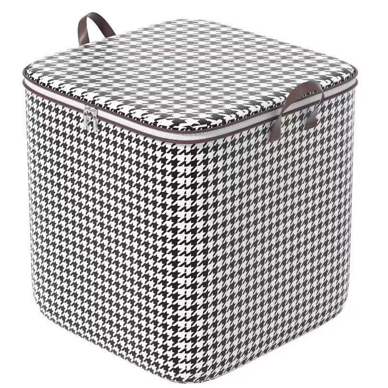 두꺼운 HOUNDSTOOTH 보관 가방 방습 보관 이불 포장 옷 바구니 학생 기숙사 보관 상자 제조 업체