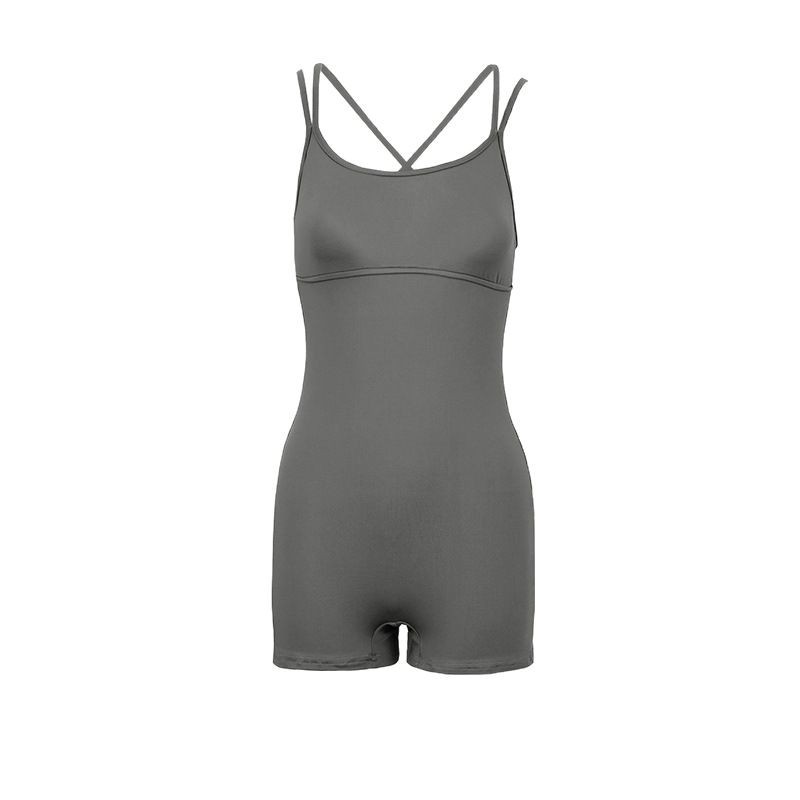 Women's Clothing Women's Sexy Sports Bodysuit Tight Fitting Solid Color Yoga Suspenders Beautiful Back Fitness Romper_ecoleips.com