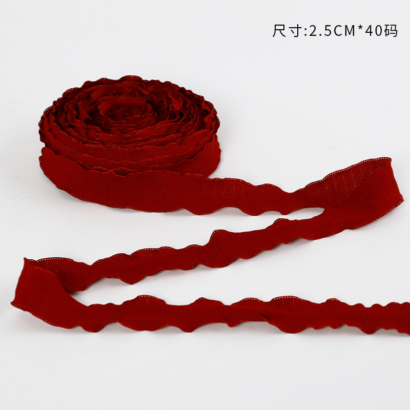 Nueva ola cinta plisada espina de pescado cinturón de hilo de oreja flor tienda de flores embalaje cinta pastel hornear cinturón de tela floral