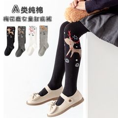 Girls' pantyhose spring and autumn knitted cotton body stockings Christmas dance socks medium thick children's outer leggings
