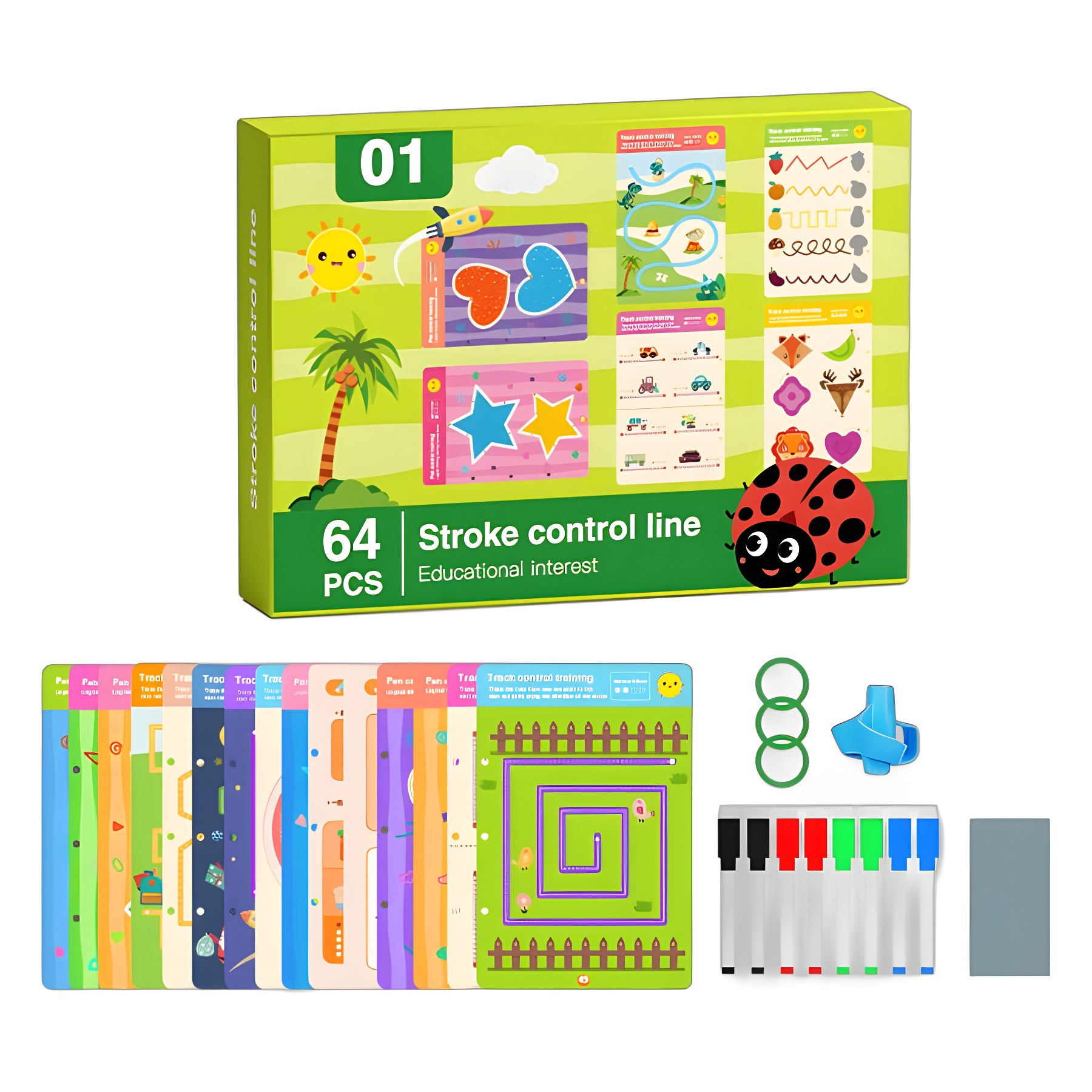 Entrenamiento de control de lápiz para niños en jardín de infantes, ejercicios de control de lápiz para borrar y concentrarse en juguetes de pensamiento de acertijos para bebés de educación temprana