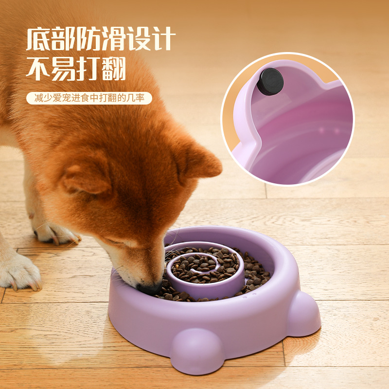 Nueva mascota Slow Food Tazón antideslizante anti-golpe perro anti-choke tazón de comida Super gran capacidad alimentador Pet Bowl al por mayor