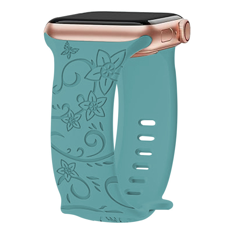 This is a patterned silicone waterproof strap suitable for the apple watch 9th generation Ultra smart sports watch undefined