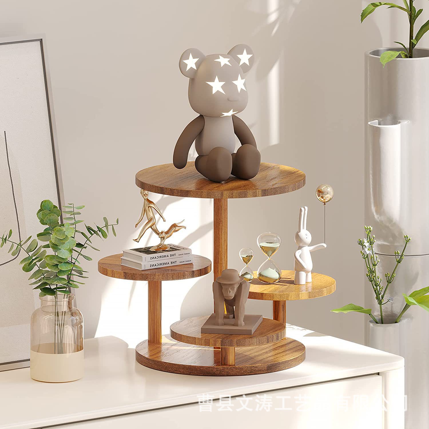 Wooden Dessert Rack Storage Rack Multi-Layer Fruit and Pastry Storage Rack Afternoon Tea Cake Dessert Doll Display Rack