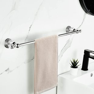Factory bathroom chrome gold silver crystal telescopic single rod towel bar towel rack wall hanging polished Foreign trade tail goods