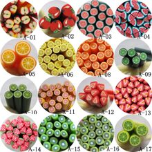 美甲水果条软陶条指甲饰品橙子橘子草莓苹果系列水果软陶50条/包