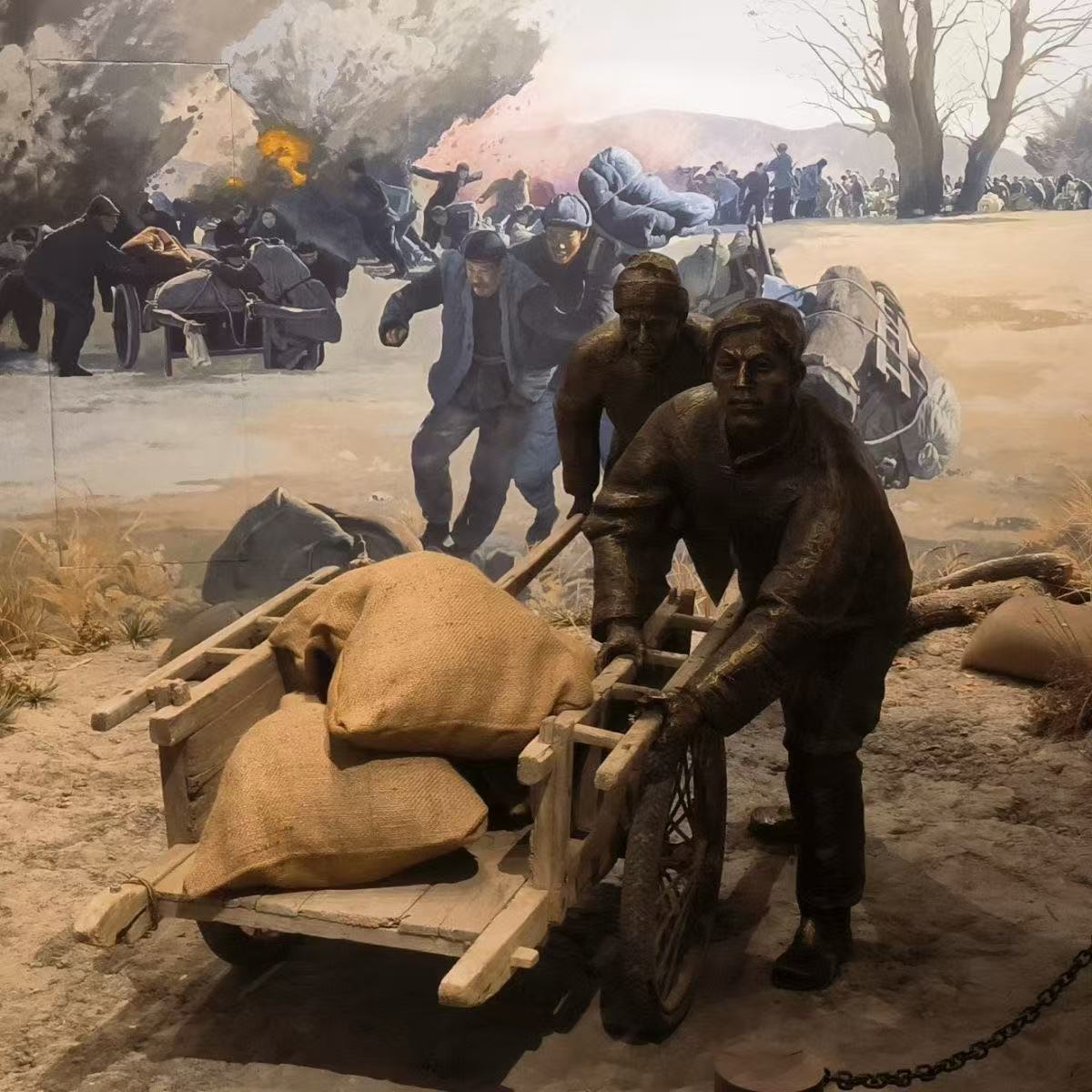 Escultura de figuras en relieve de FRP de cobre fundido Octavo Ejército de Ruta Guerra Resistente contra la Resistencia del Ejército Rojo Gran Marcha Plaza Conmemorativa Plaza Escultura de Plaza