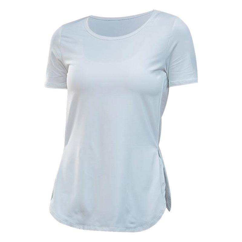 Yoga short sleeve high and low split T-shirt top outdoor training Dance running quick-drying breathable casual fitness tee