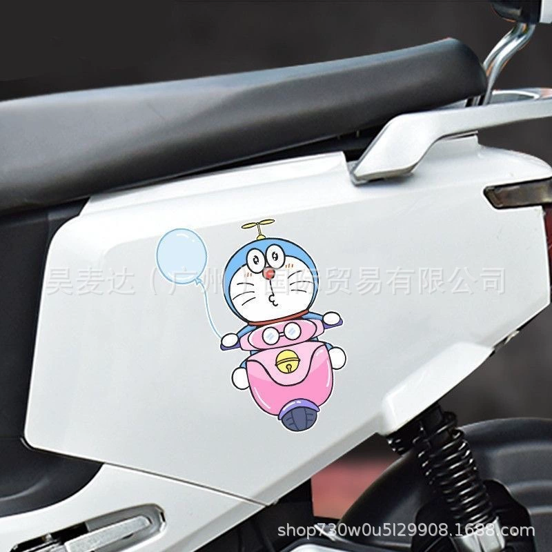 Электрический мотоцикл Jingle Cat Doraemon, автомобиль, аниме, креативный шлем, чехол для защиты от царапин, крышка топливного бака, наклейка