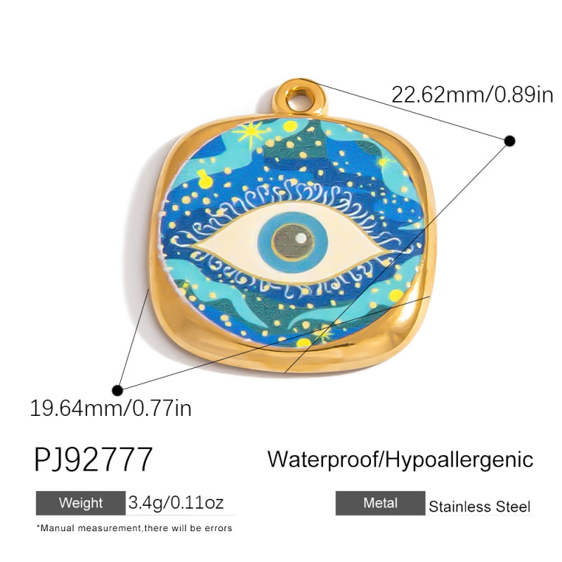 跨境不锈钢饰品配件复古手绘风花朵蜜蜂恶魔之眼海星diy项链挂件|undefined