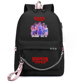 跨境直供 怪奇物语 stranger things周边双肩背包青少年学生书包