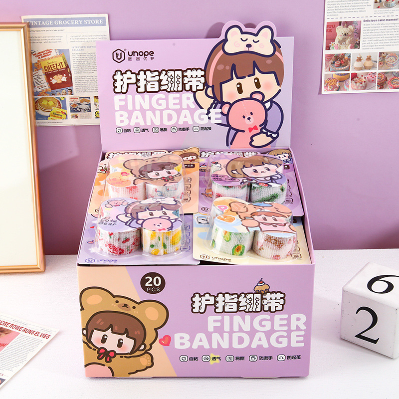 Bandaje de protección de dedos con tarjeta de succión de cuatro agujeros colgantes para escritura anti-desgaste, vendaje de protección de manos autoadhesivo para escritura y protección de dedos.