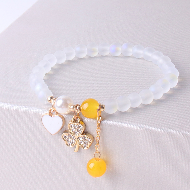 Sweet Heart Shape Butterfly Key Glass Beaded Inlay Rhinestones Womenu0027S Bracelets 1 Piece