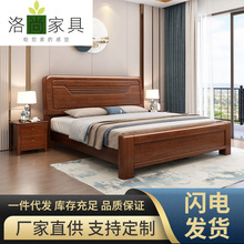 现代简约实木床 小户型1.5米齐边经济型 储物床1.8米主卧双人婚床