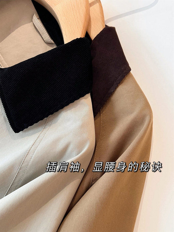 Z~H女装 早秋新款撞色翻领斜纹棉夹克时尚百搭休闲短风衣外套|undefined