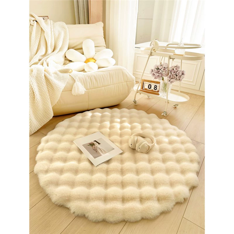 Крем ветер кролик плюшевый круглый ковер ленивый диван круглый коврик для гостиной журнальный столик