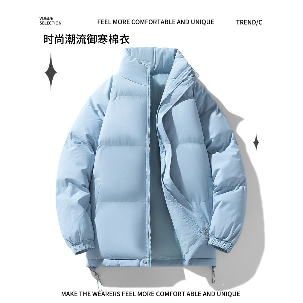 2025冬季情侣新款棉服加厚ins袄宽松款立领面包服青少年男潮