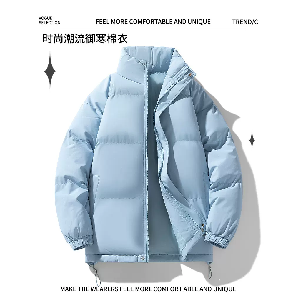 2025冬季情侣新款棉服加厚ins袄宽松款立领面包服青少年男潮