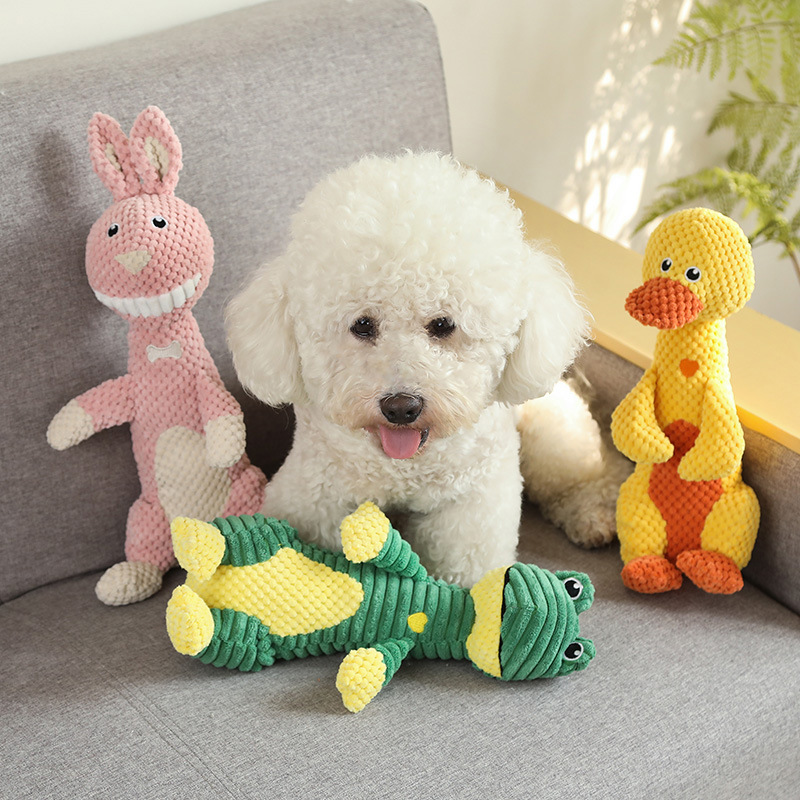 Corgi Golden Retriever lindo dinosaurio suministros para mascotas interactivo alivio tapado Juguete de perro transfronterizo sonido de felpa molar resistente a los mordiscos