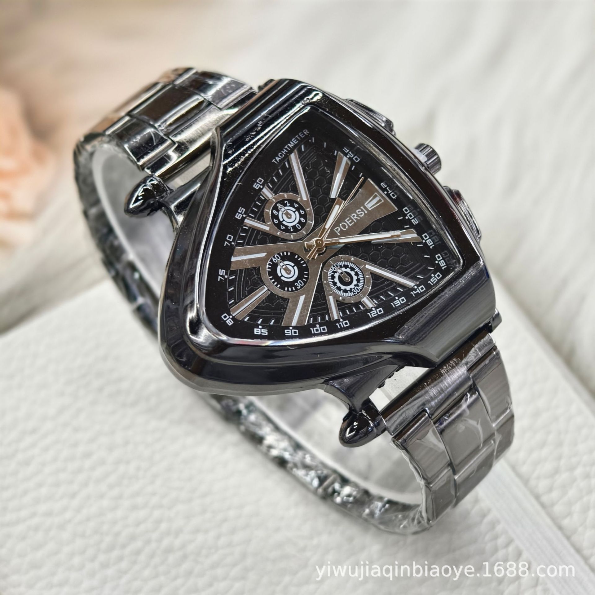 Cross-Border Foreign Trade New Triangular Dial Imitation Mechanical Watch Men's Fashion Imitation Hollow Steel Band Watch Men's Watch