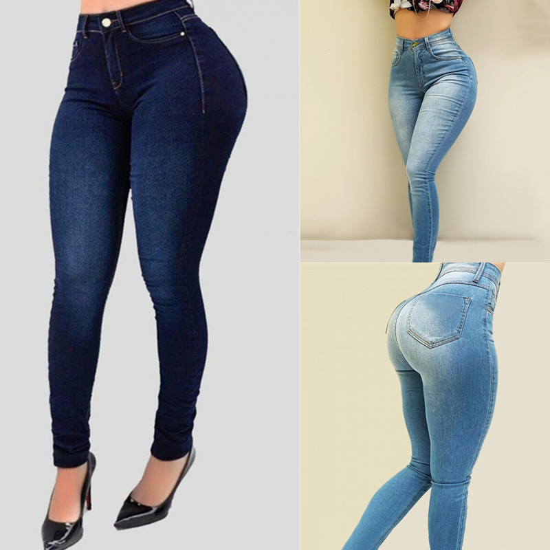 2022fashion jeans women high waist ladie...