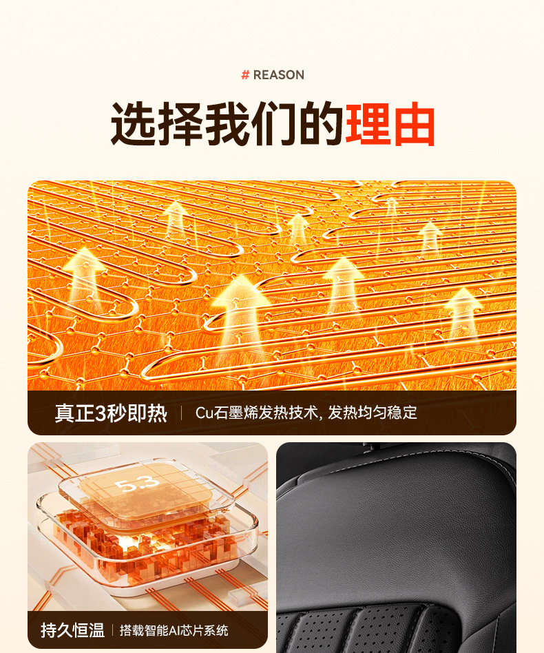 Graphene Car Seat Cushion for Winter, 12V Electric Heating, Warm Car Seat Cushion, Quick Heating, Automatic Start and Stop Parking Cushion