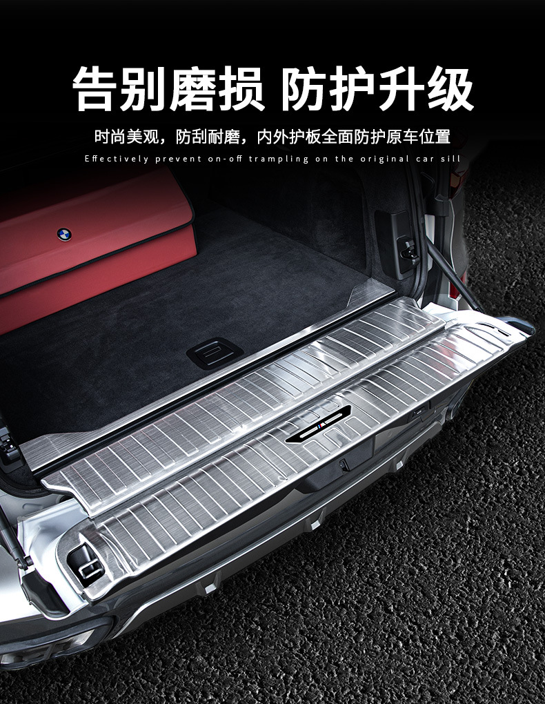 Suitable for Bmw's New X5Lx7 Rear Guard Plate, Threshold Strip, Trunk Cover, Protective Plate, Modified Interior Decoration Accessories