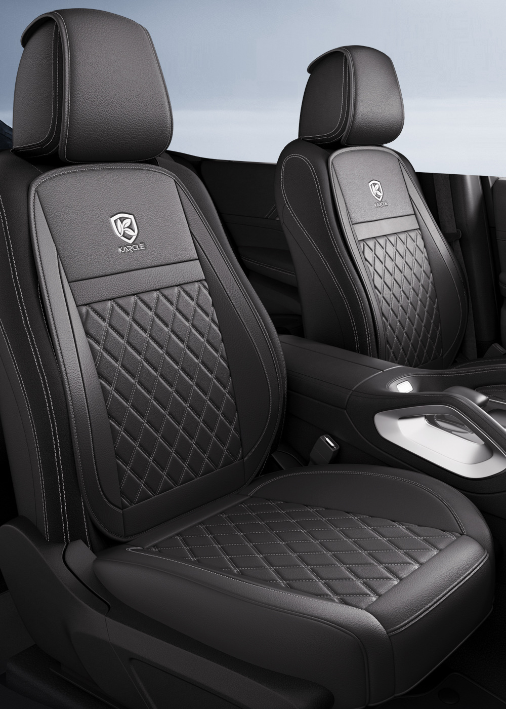 Car Cushion Four Seasons Universal Five-seat Cushion Front Main Driving Cushion Leather Seat Cover Half-bag Breathable Seat Cushion