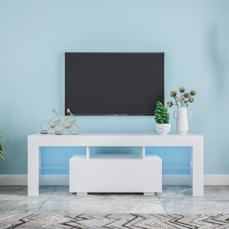 Gabinete de TV simple sala de estar moderna con lámpara de inducción hogar Luz película de lujo y gabinete de televisión apartamento pequeño gabinete de piso
