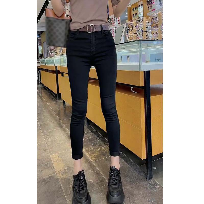 玫红色牛仔裤小个子高腰直筒裤女2025秋冬新款韩版宽松显瘦阔腿裤|undefined