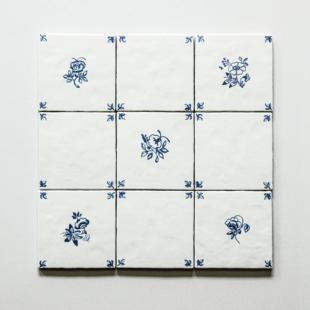 ◊ Nanyang French Kitchen Small Tiles Retro Handmade Bricks Blue and White Small Square Tiles Bathroom Art Tiles Bathroom Wall