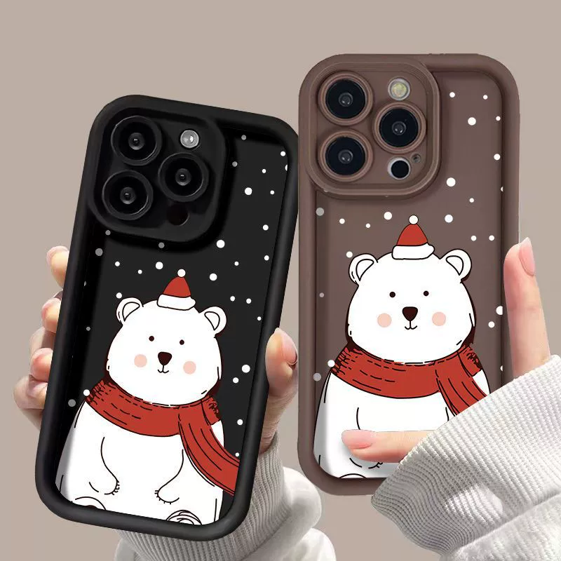 Apple, совместимый с iPhone16, матовый чехол для телефона с маленькими медвежатами, 16promax, 15