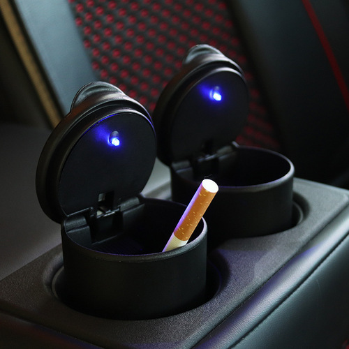 4s ashtray with light for car, creative high temperature resistant ashtray for in-car use, car LED ashtray with cover