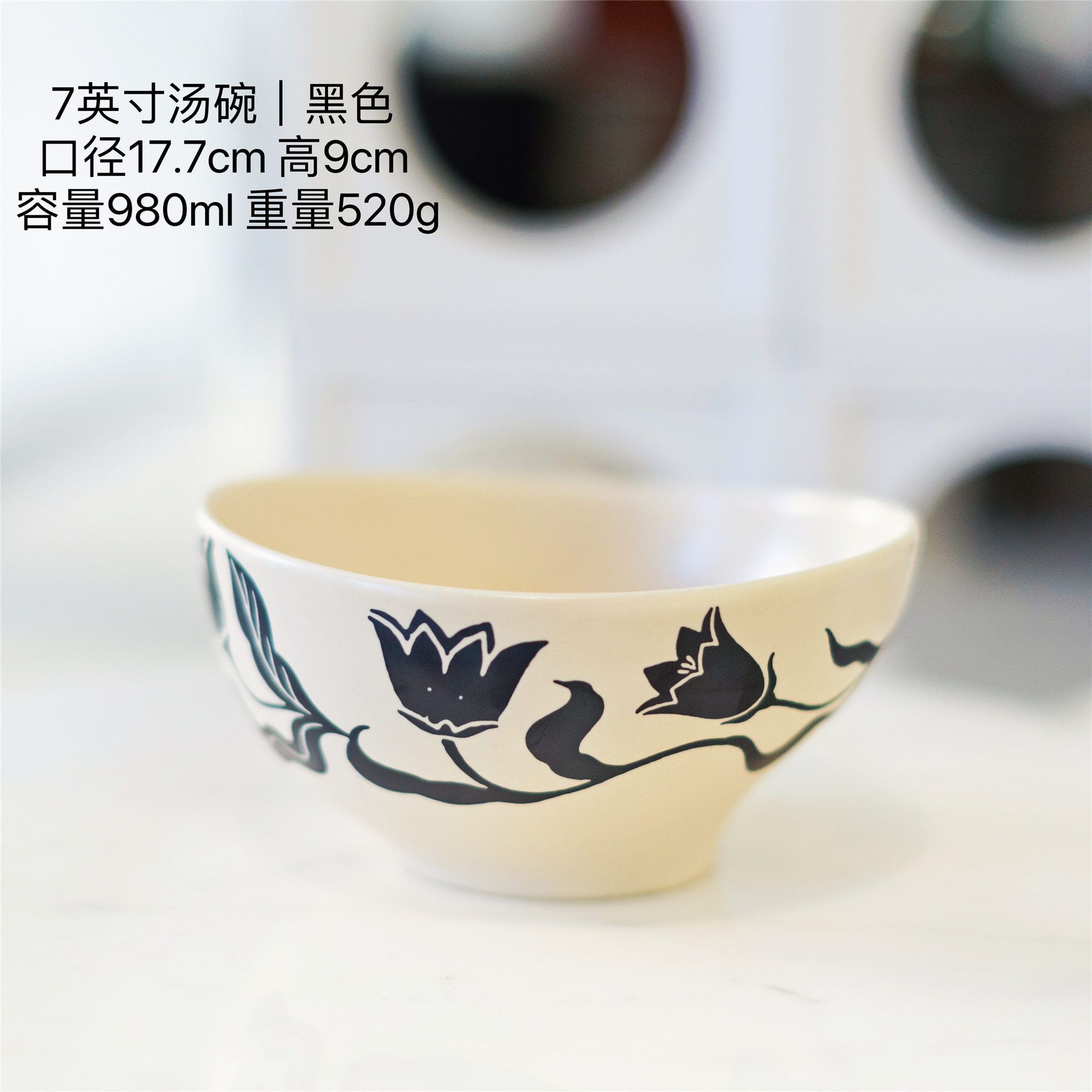 Platos de arroz de estilo medieval, platos de flores en forma de cerámica retro, platos de comidas occidentales simples, platos de sopa domésticos de gran capacidad.