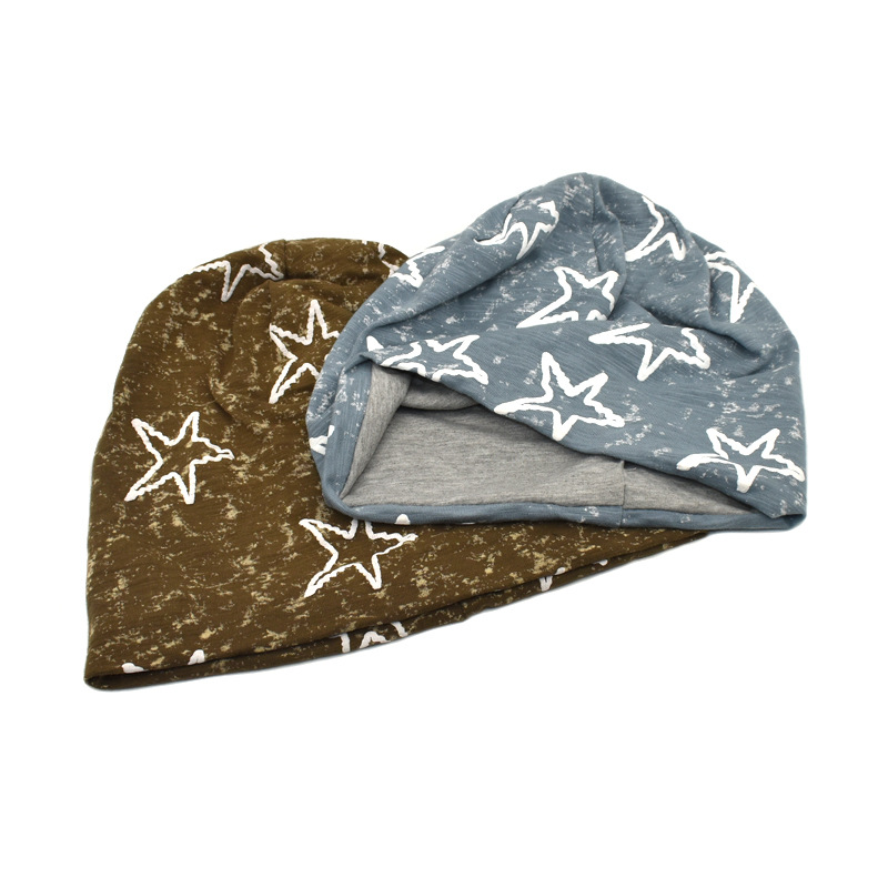 Streetwear, Korean Style Style Unisex Streetwear Korean Style Pentagram Bag Star Eaveless Beanie Hat Scarf