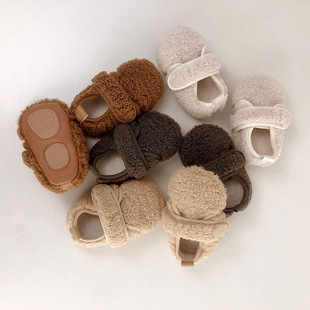Factory Direct Supply Korean Style Winter fleece-lined Mao Mao Shoes Girls Toddler Shoes Soft Sole Non-slip Princess Shoes Baby Shoes