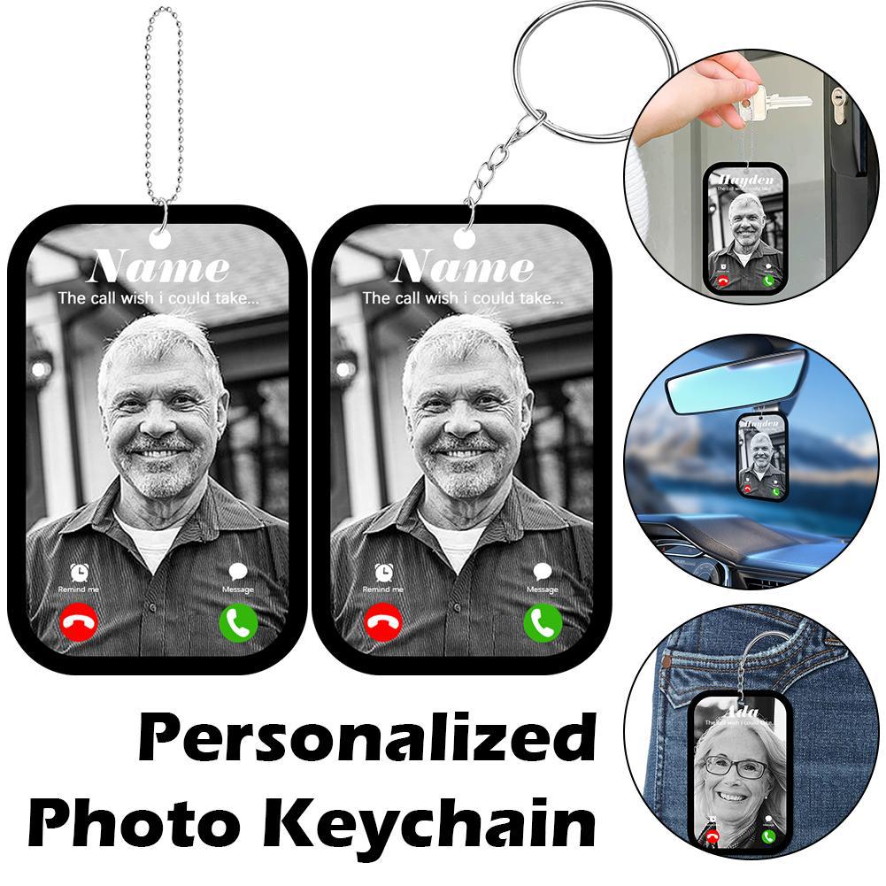 Acrylic Personalised Photo Keychain Flat Charm